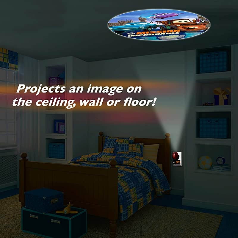 6Image Cars LED Night Light PlugIn DusktoDawn for Kids Lightning McQueen Mater Holly on Ceiling Wall or Floor 11740