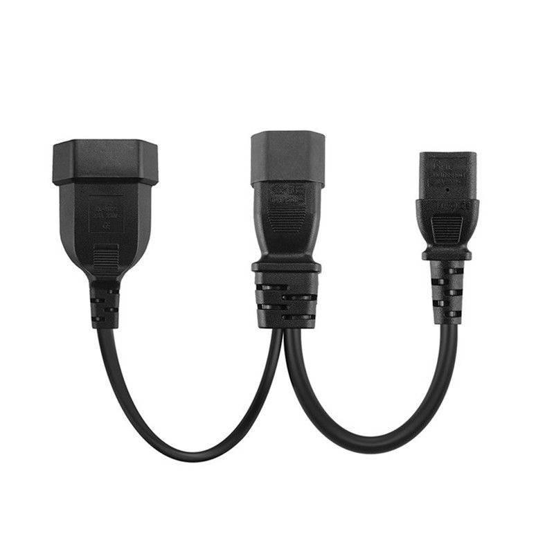 Tekit C14 to C13+NEMA 5-15R Y Splitter Power Plug Cord,Single IEC 320 C14 Male to C13+Nema 5-15R Female Splitter Adapter Cable Cord ,1ft /30mm