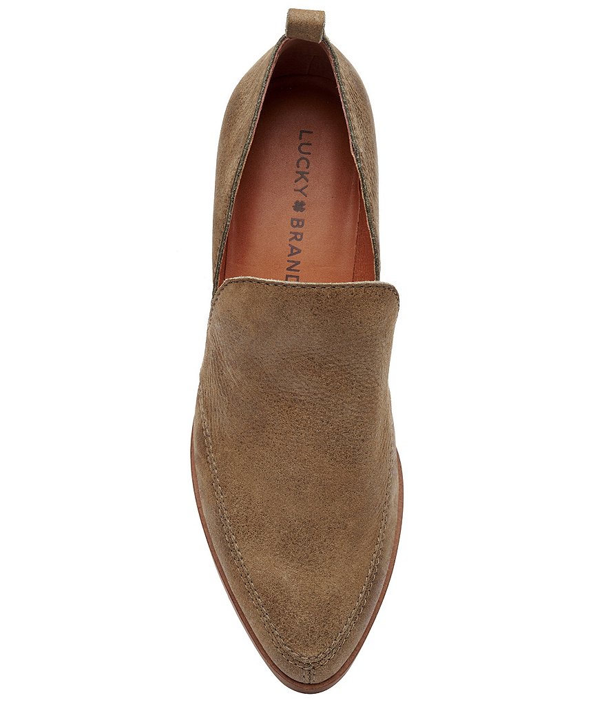Lucky Brand Mahzan Leather Side Slit Pointed Toe Loafers