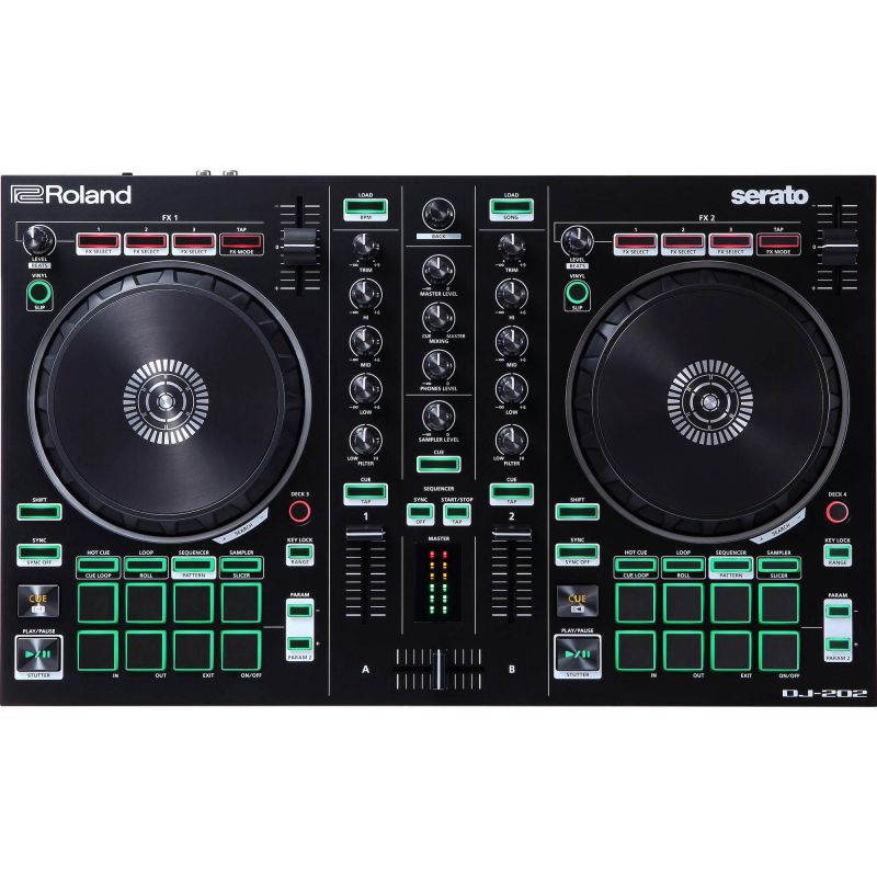 Roland 2 Channel 4 Deck Serato Intro DJ Lite Controller, Black