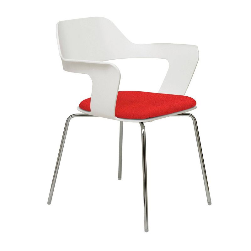 Julep Stack Chair White Flex Shell Pimento Fabric - KFI