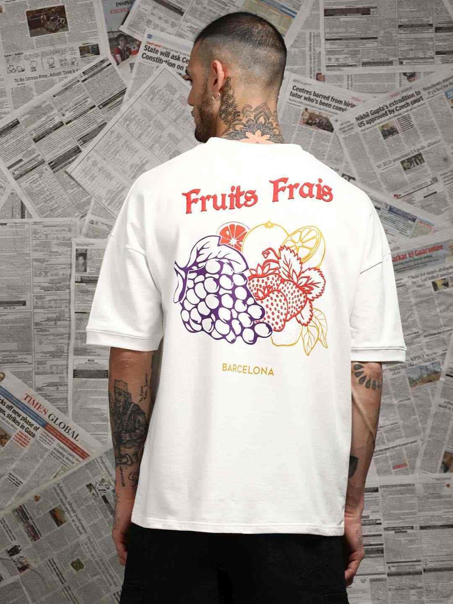 Difference Of Opinion Off White Loose Fit Printed Unisex T-Shirt