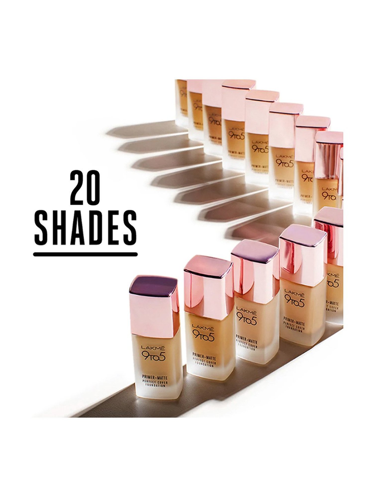 Lakme 9 To 5 Primer + Matte Perfect Cover Foundation W110 Warm Light - 25 ml