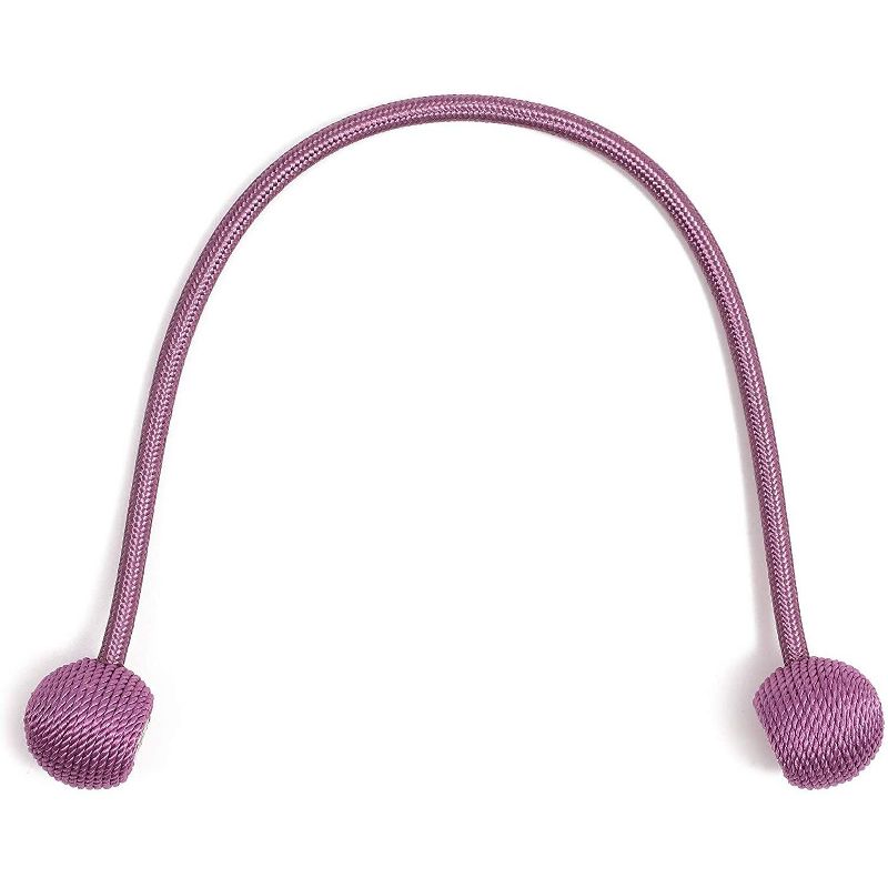 Juvale 4-Pack Window Curtain Tiebacks Magnetic Hook, Decorative Rope Curtain Holdback Tie Backs Holders, Purple, 19 inch