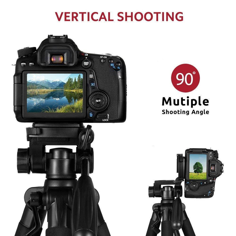 ESDDI Camera Tripod, 55'' Professional DSLR Aluminum Camera Tripod Canon, Nikon, Sony, Samsung, Olympus, Panasonic & Pentax + eCost Microfiber