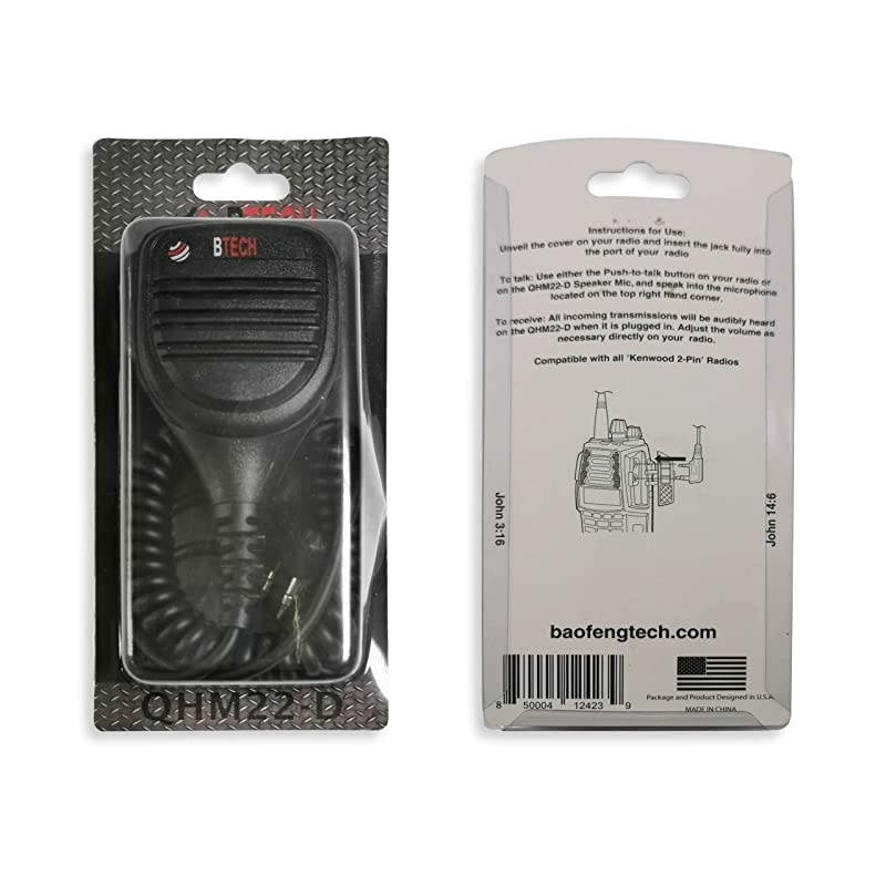 QHM22D Dual PushtoTalk PTT Speaker Mic Platinum Series IP54 Rainproof Shoulder Mic for BaoFeng  Kenwood Radios