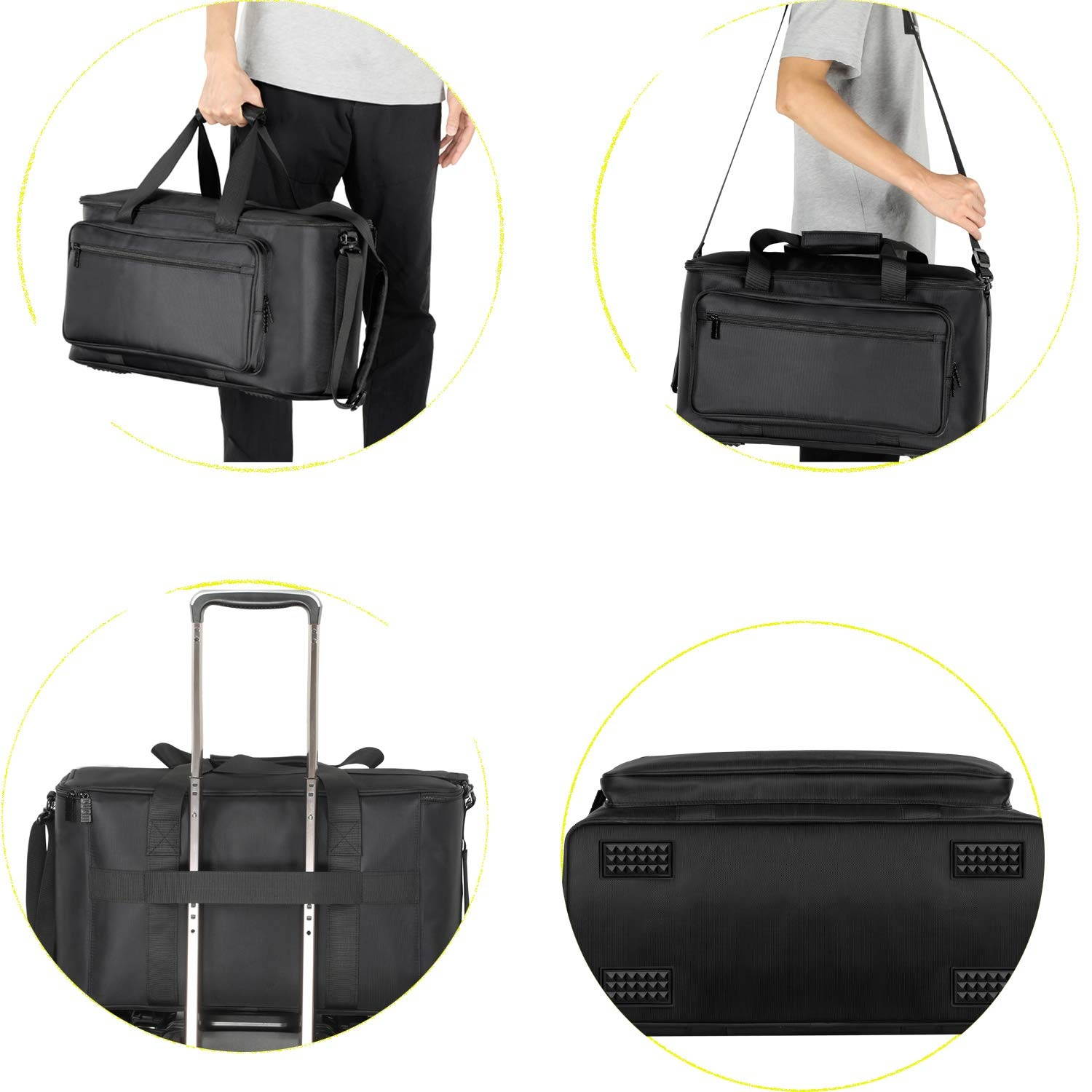 BUBM Large Travel Gig Band Cable File Bag,with double separate bags, Musical instrument Cable & Accessories Organizer Laptop Bag for 13inch macbook.