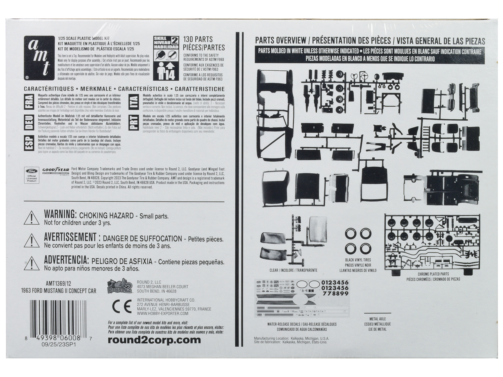 Skill 2 Model Kit 1967 Ford Mustang Shelby GT350 Black 1/25 Scale Model by AMT