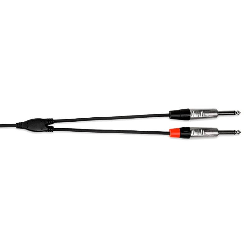 HMP-003Y REAN 3.5mm TRS to Dual 1/4" TS Pro Stereo Breakout Cable, 3 Feet