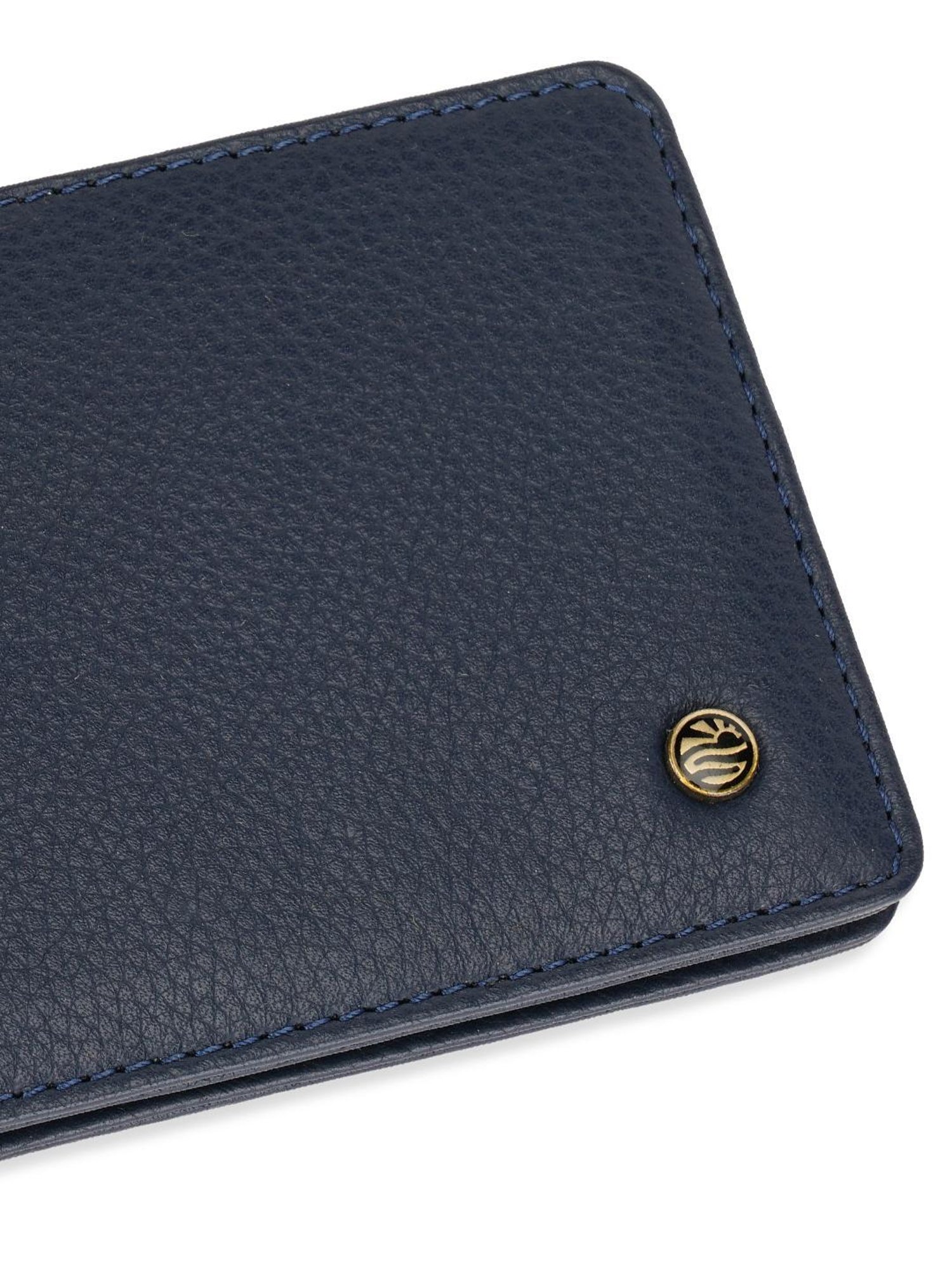 PERQUISITE Navy Casual Leather Bi-Fold Wallet for men