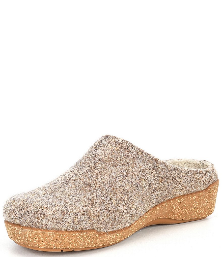 Taos Footwear Woollery Wool Cork Wedge Clogs