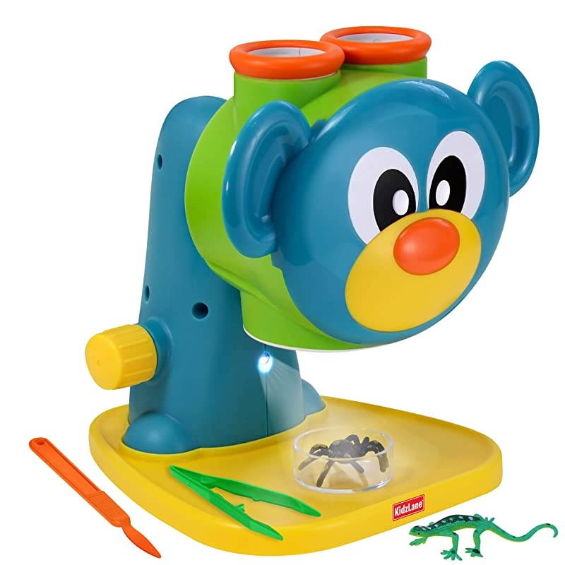 Microscope Science Toy for Kids - Toddler Preschool Microscope with Guide & Activity Booklet