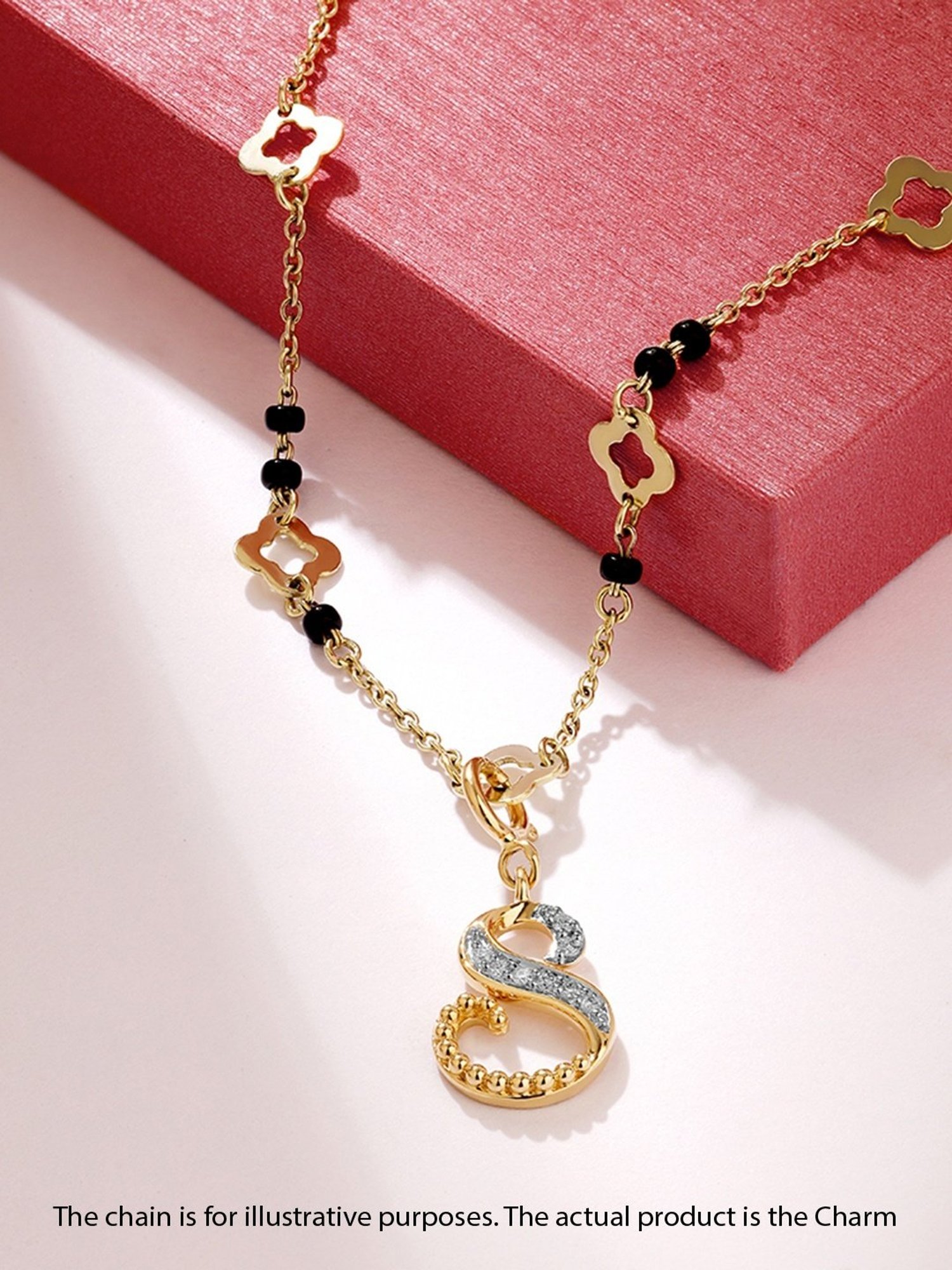 P.N.Gadgil Jewellers 18k Gold Infinity Florall Diamond Necklace For Women