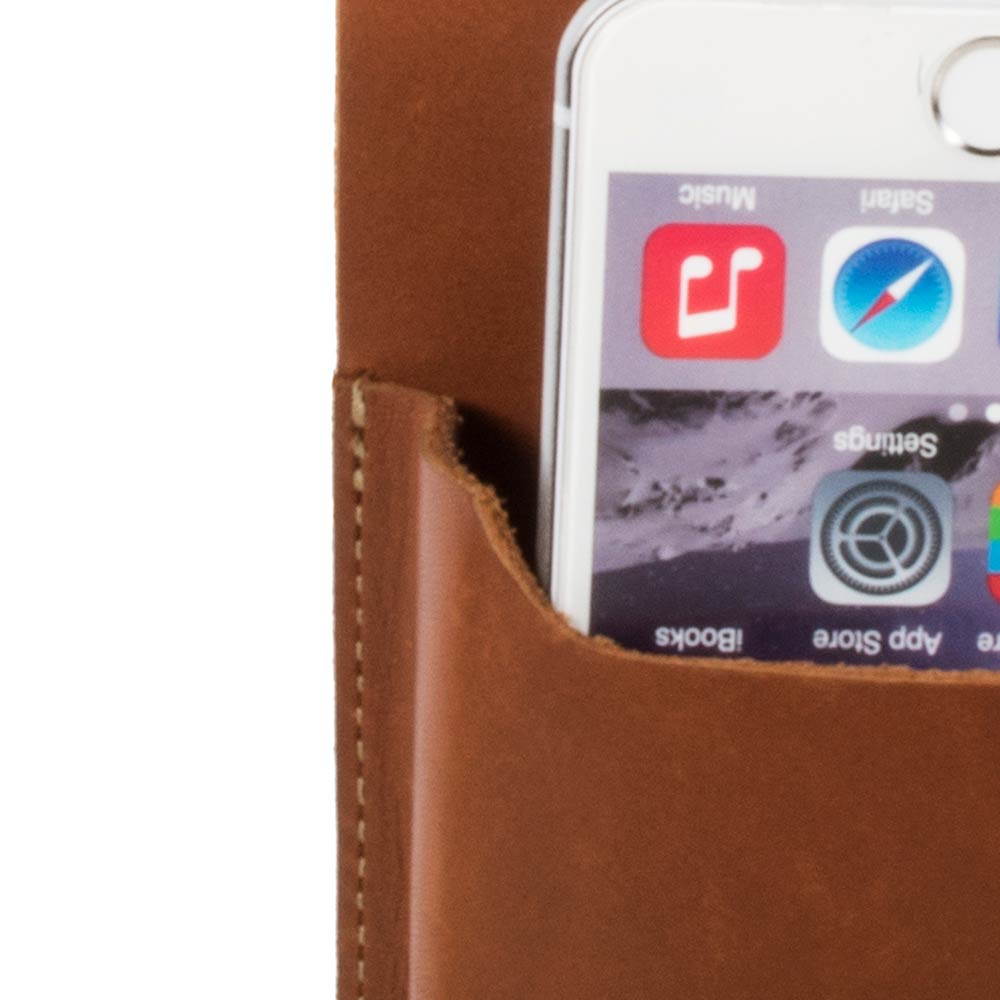 Quick Draw Genuine Leather Charging Holster - Outlet Suspended/Wall Mount Phone Cradle Stand. Solo/Single Style - Handmade in California