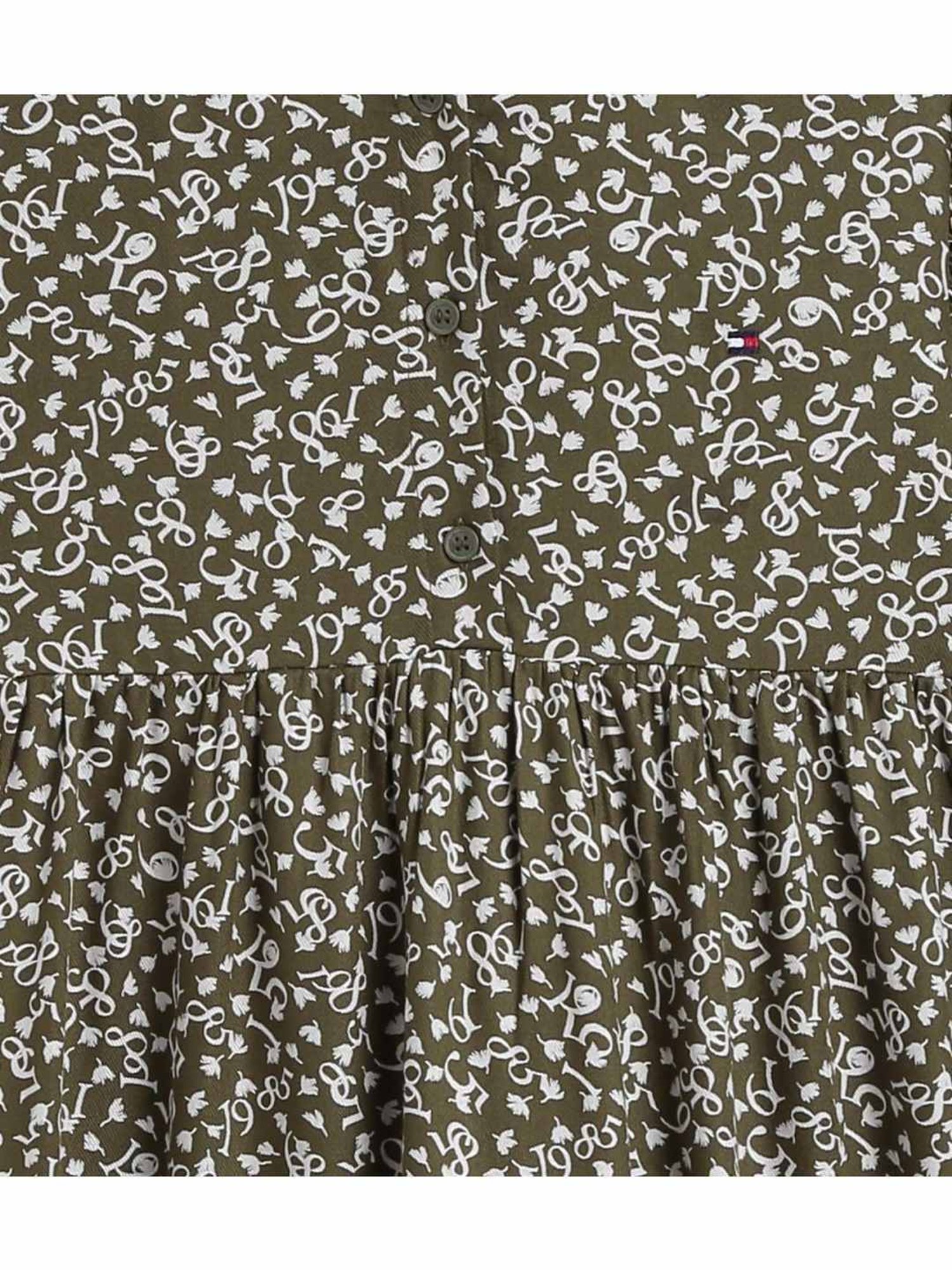 Tommy Hilfiger Kids Green Printed Regular Fit Dress