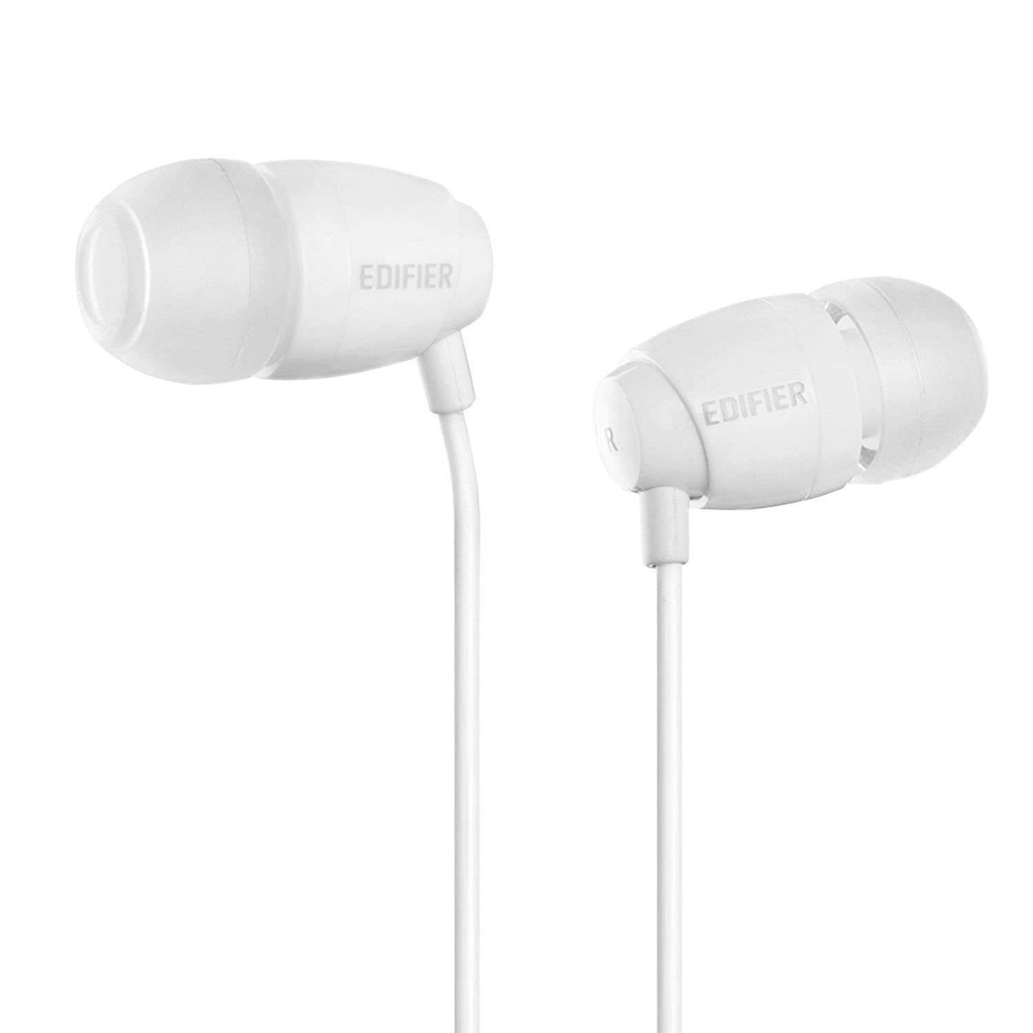 Edifier H210 in-Ear Headphones - Hi-Fi Stereo Earbuds for Music, Podcasts and Audiobooks - White