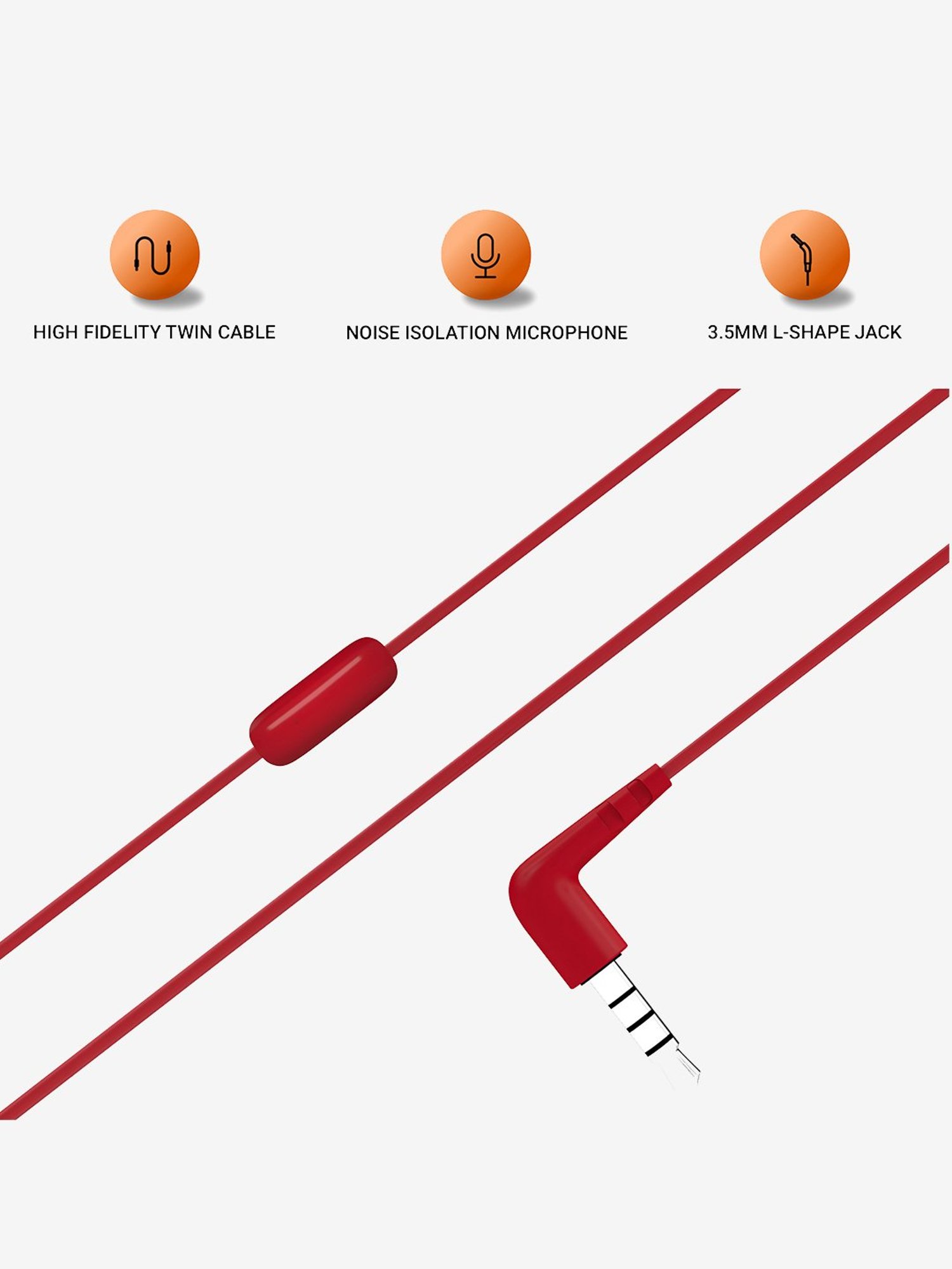 Jbl C50Hi In-Ear Wired Earphones With Mic (Red)