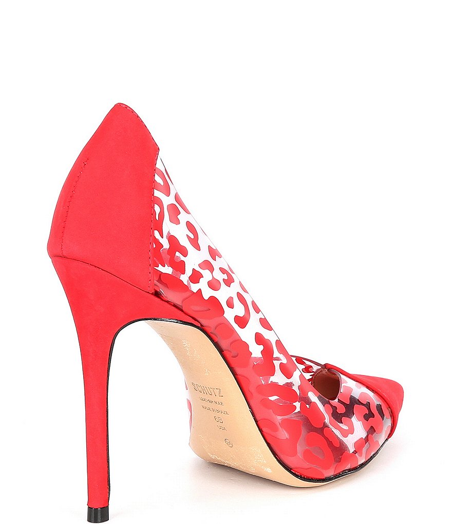 Schutz Cendi Clear Animal Print Pumps