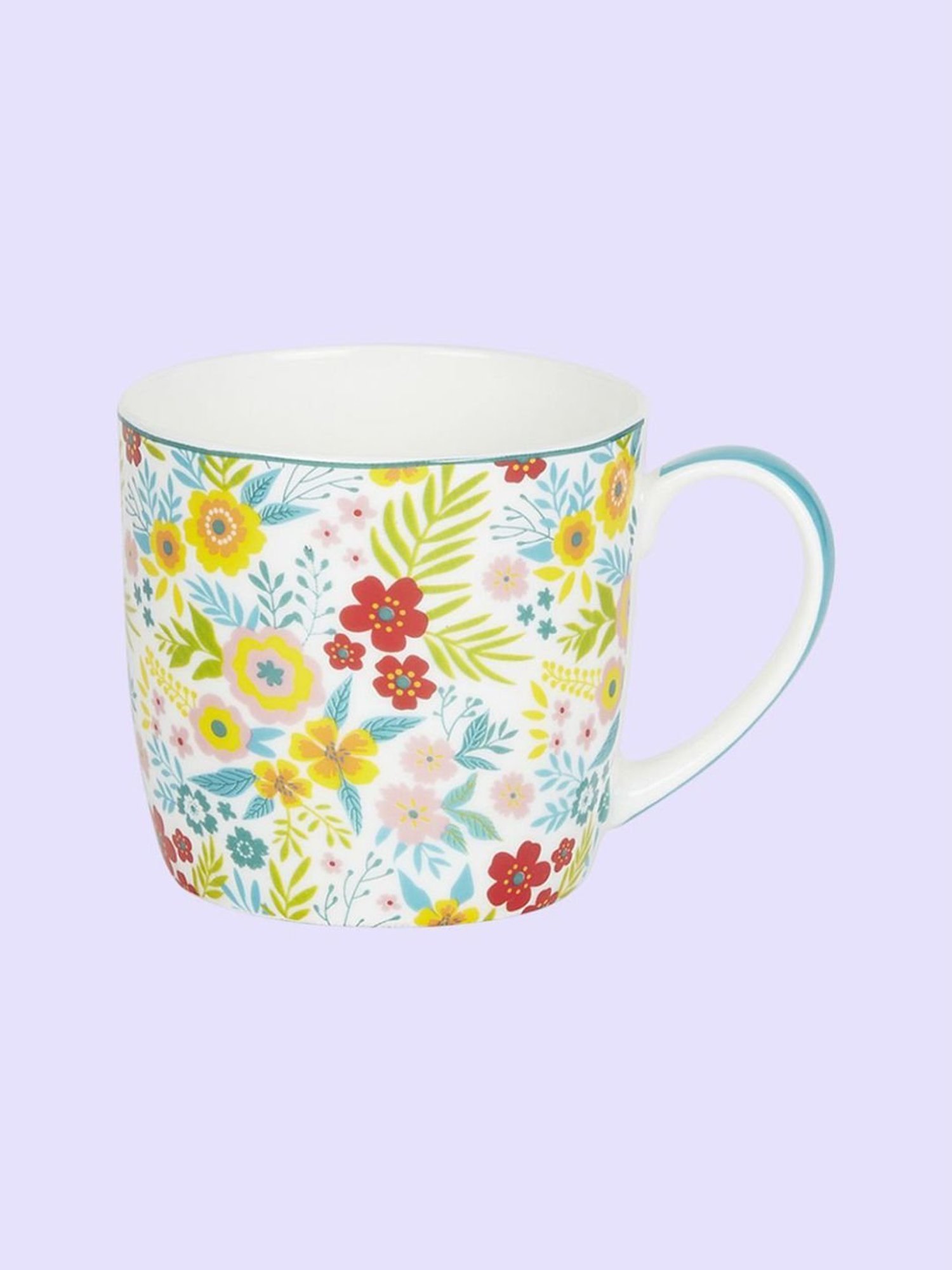 Living Scapes by Pantaloons Multicolor Bone China Tea Coffee Mugs (0.18 L)