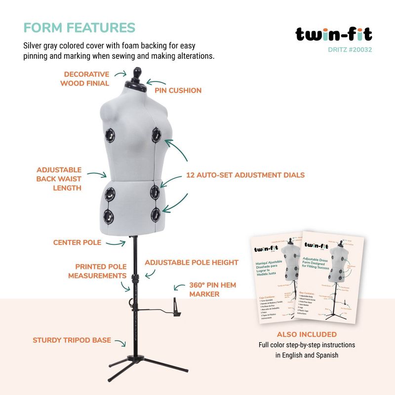 Dritz Medium Dress Form Twin-Fit
