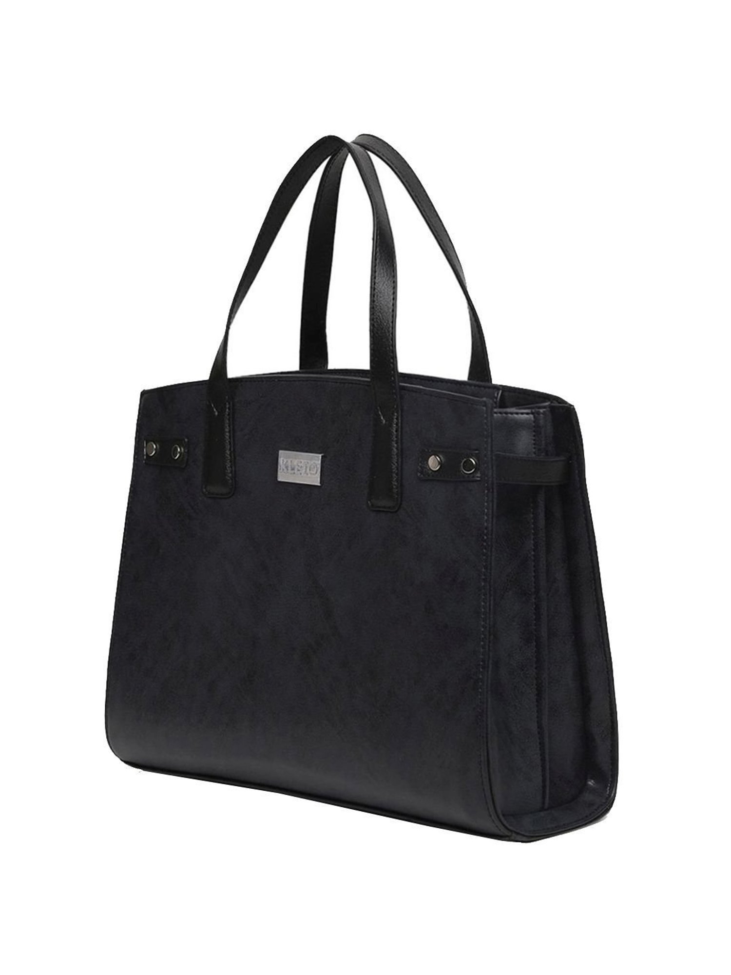 Tohl Avon Black Solid Medium Handbag