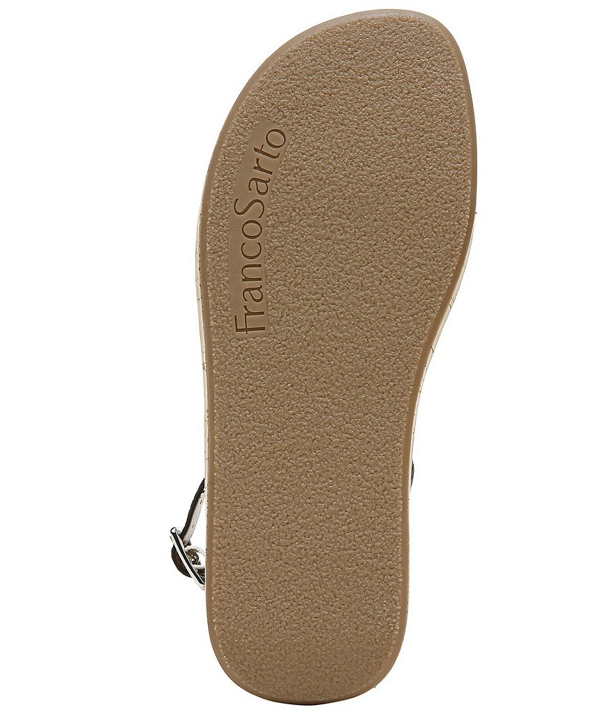 Franco Sarto Eden Snake Print Leather Ankle Strap Sandals