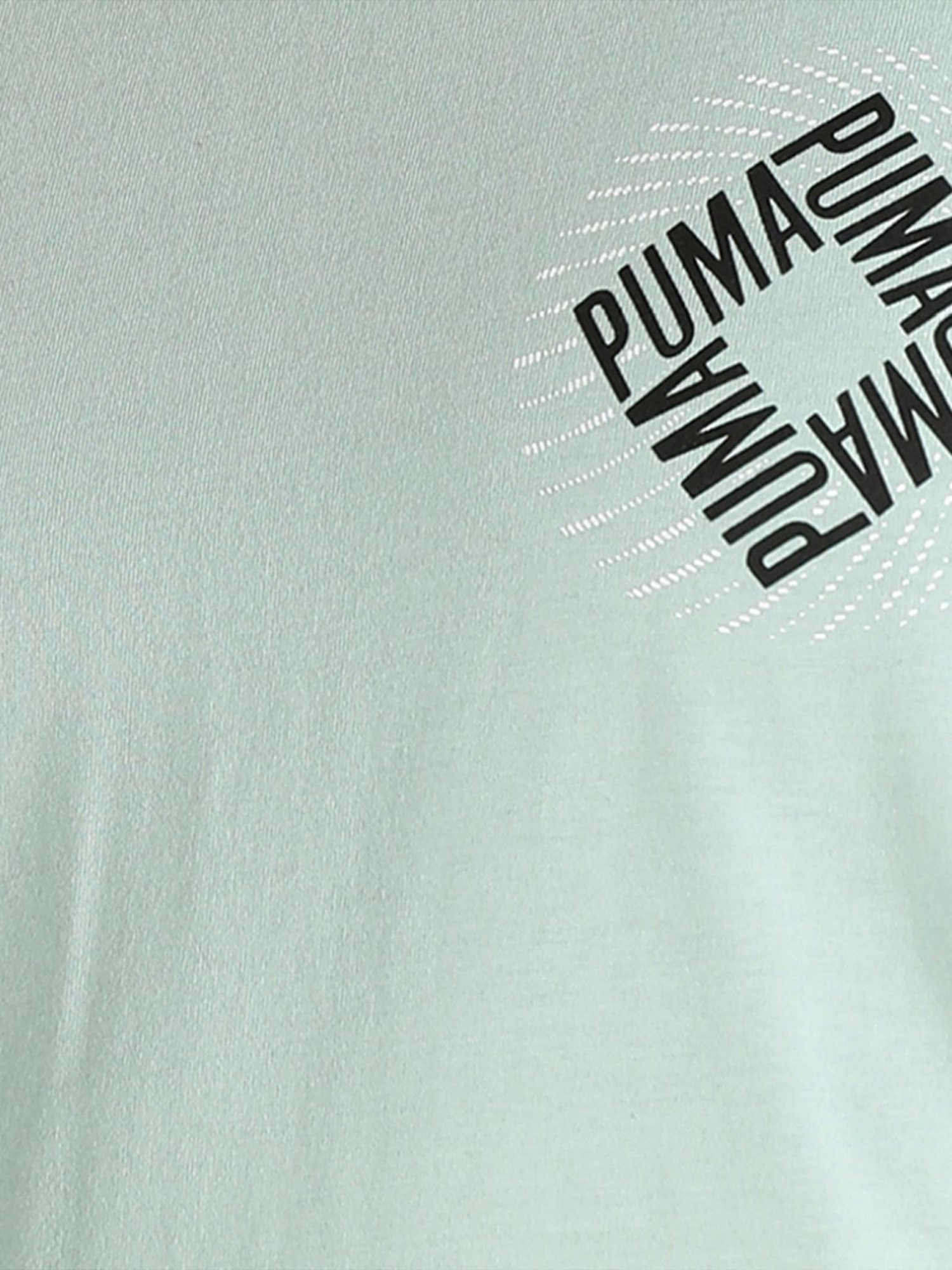 Puma Sage Green Cotton Printed T-Shirt