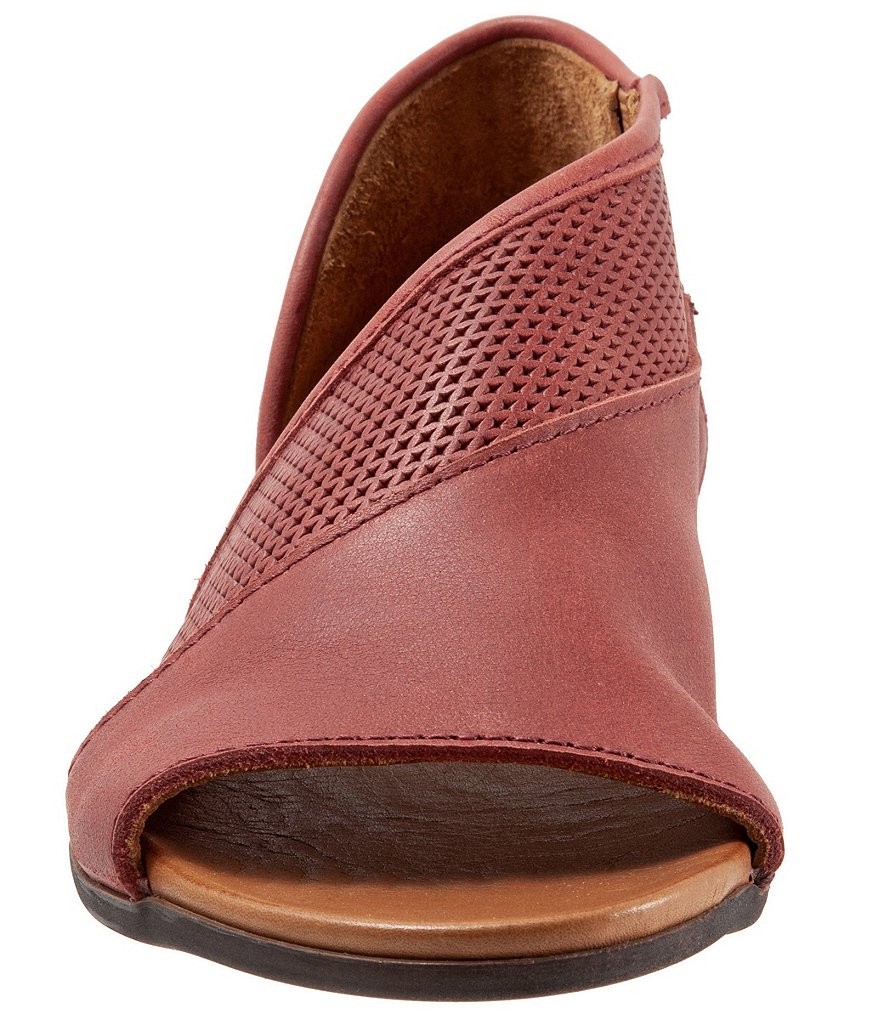 Bueno Tahiti Perforated Leather Asymmetrical Slip-On Sandals