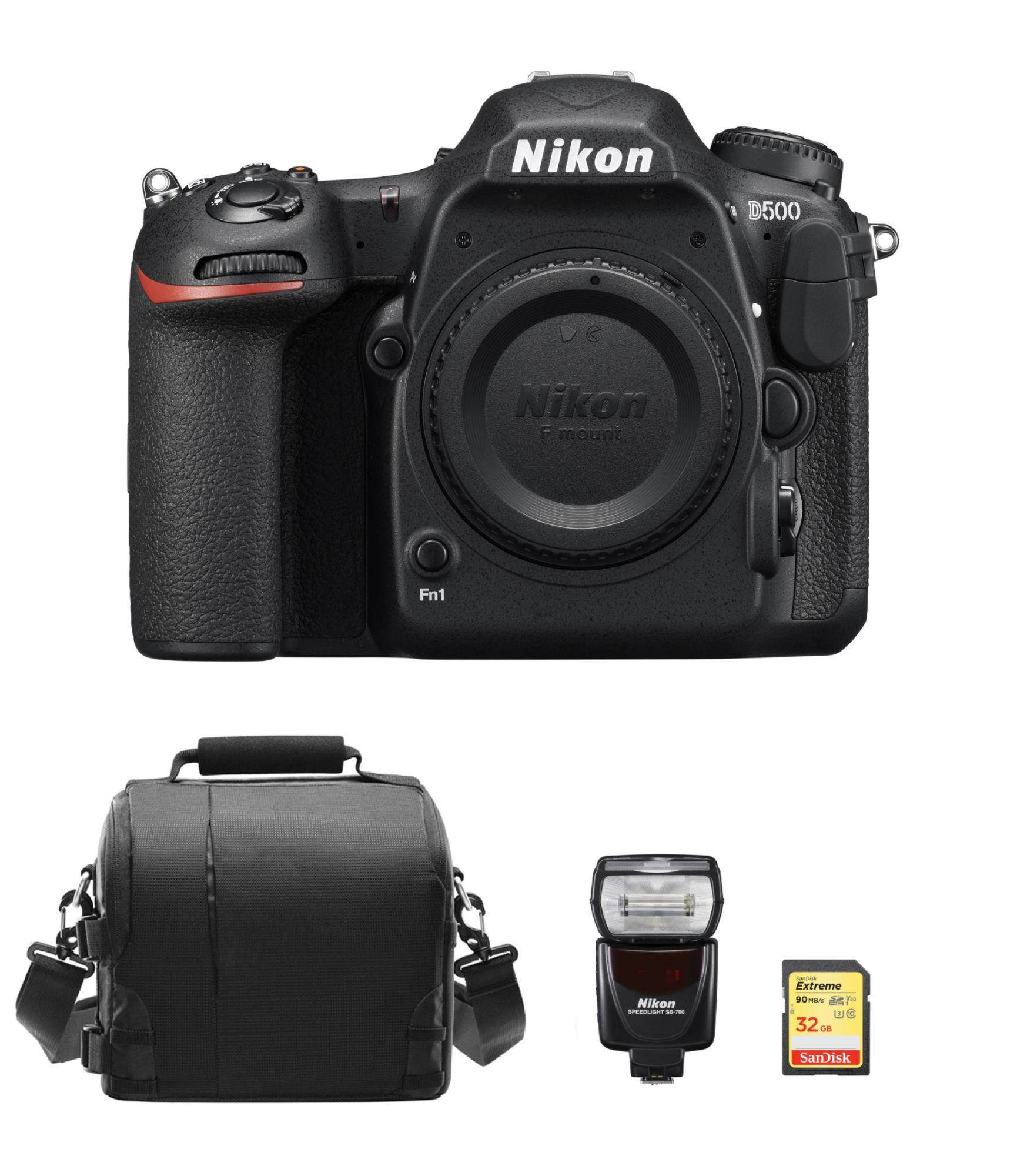 NIKON D500 Body + 32GB SD card + camera Bag + NIKON SB700 Speedlight