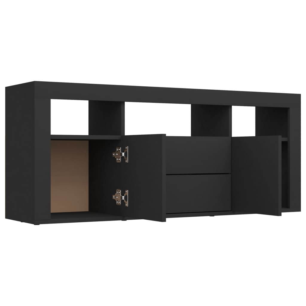 vidaXL TV Cabinet Black Chipboard TV Stand Console Table Storage Furniture