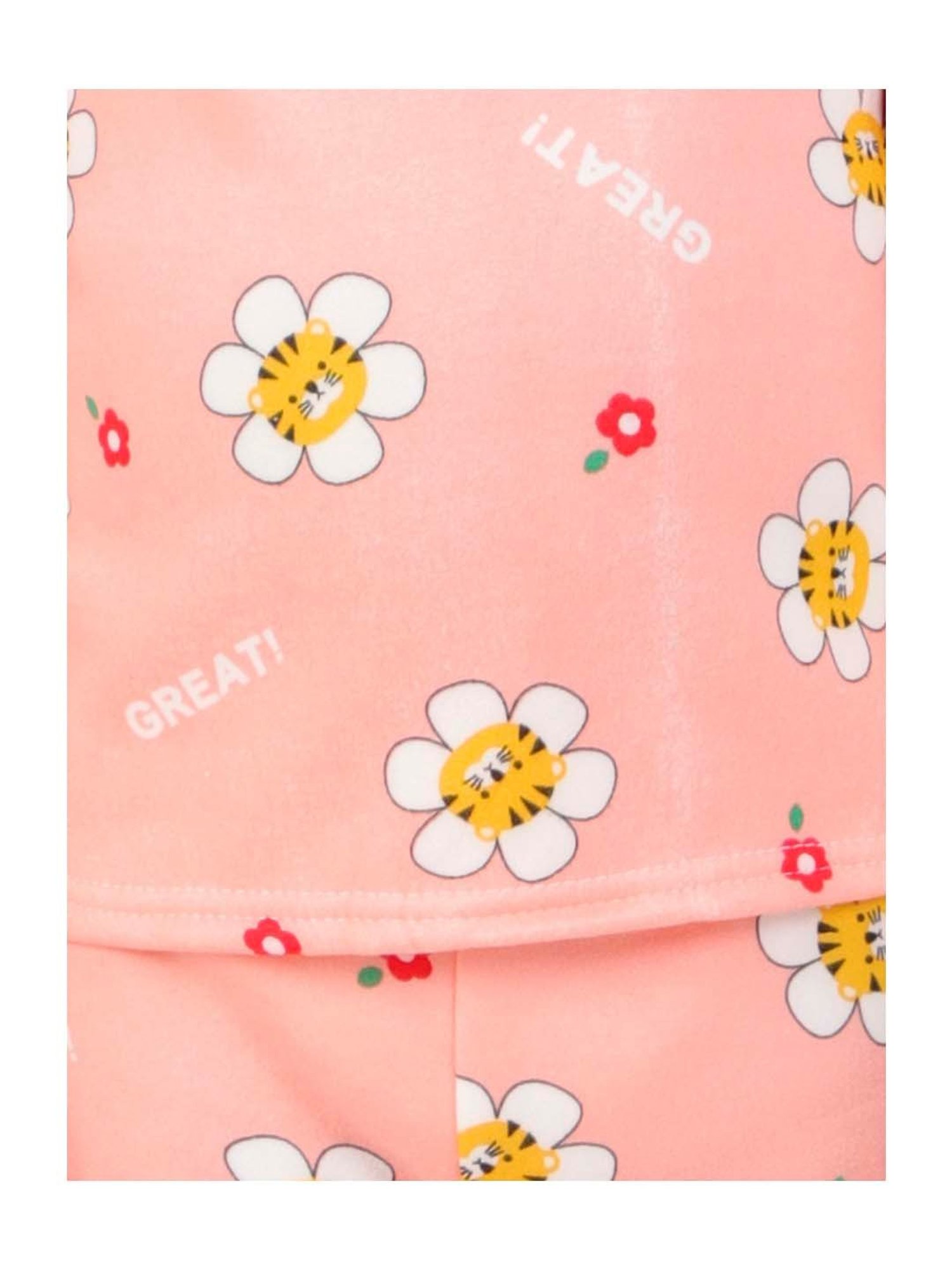 Ahhaaaa Kids Pink Printed Sweatshirt with Joggers