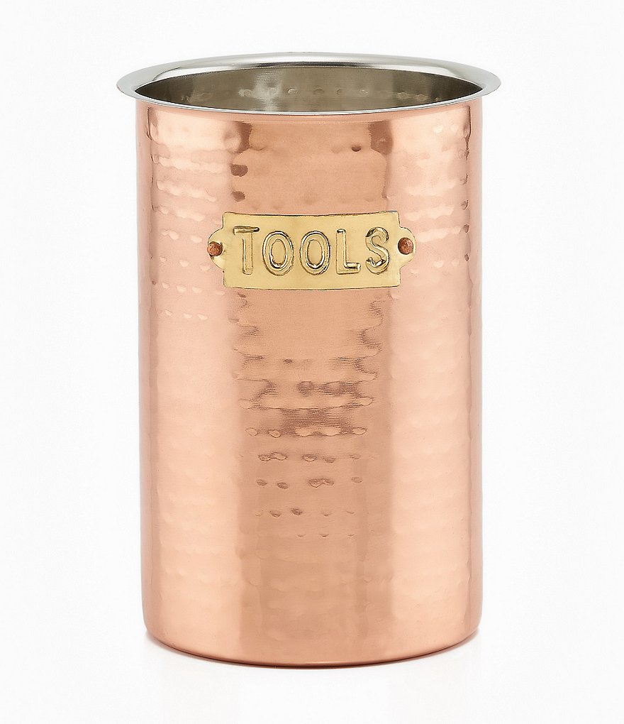 Old Dutch Hammered Copper Utensil Crock