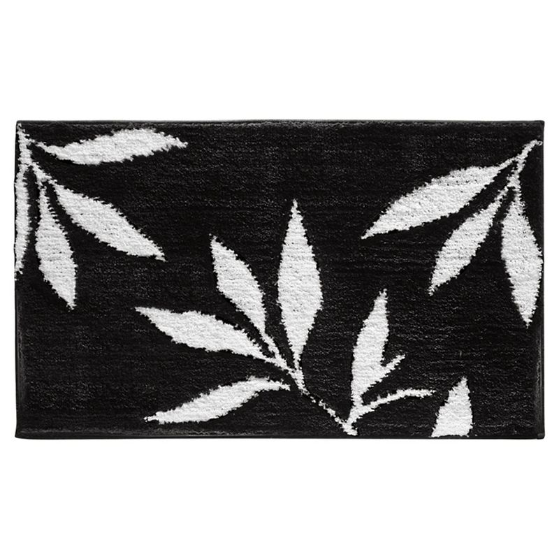 Microfiber Rectangular Rug Black/White - iDESIGN