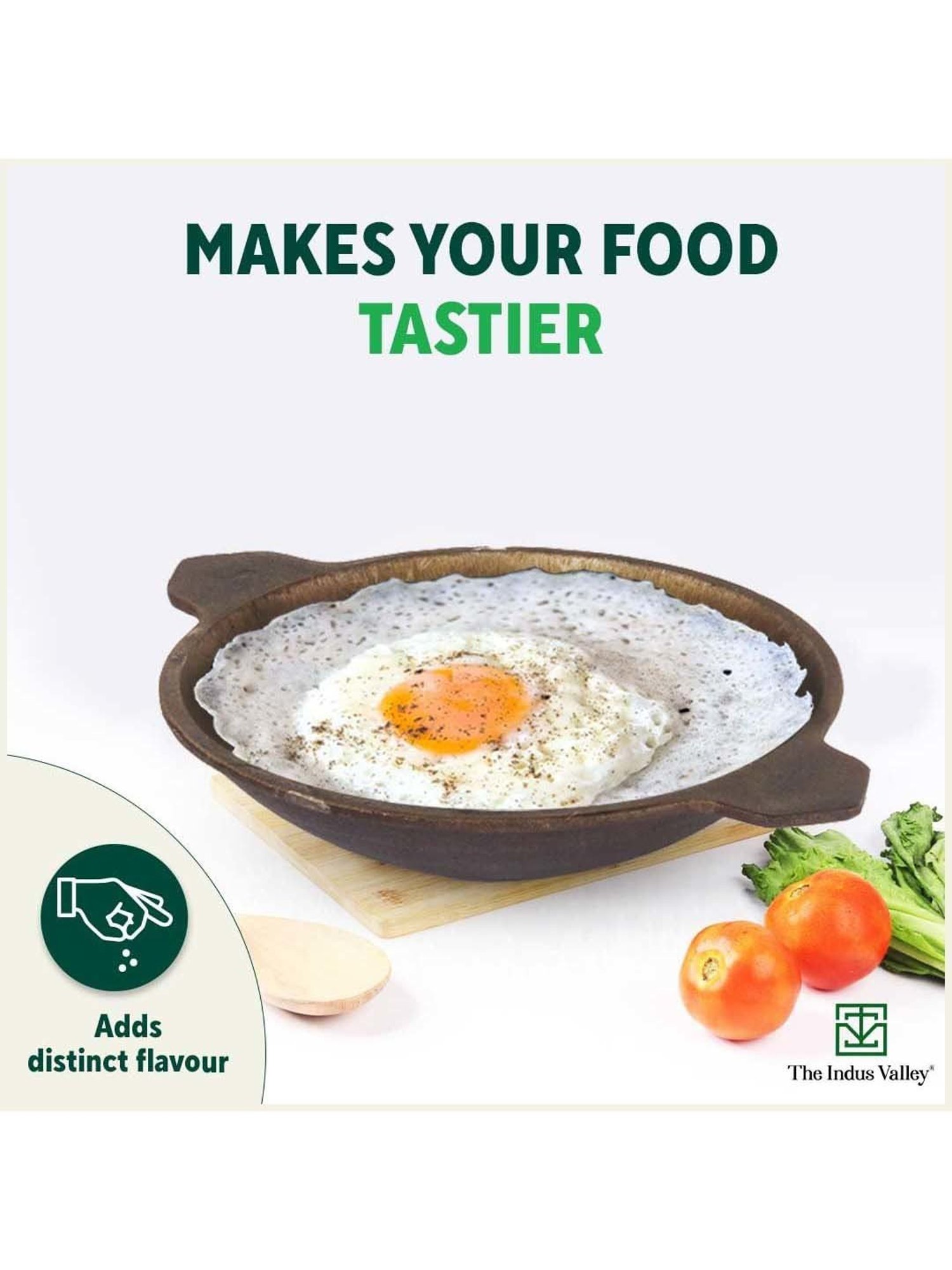 The Indus Valley Black Cast Iron 22.09 cm Vellapam Pan (0.5 L)