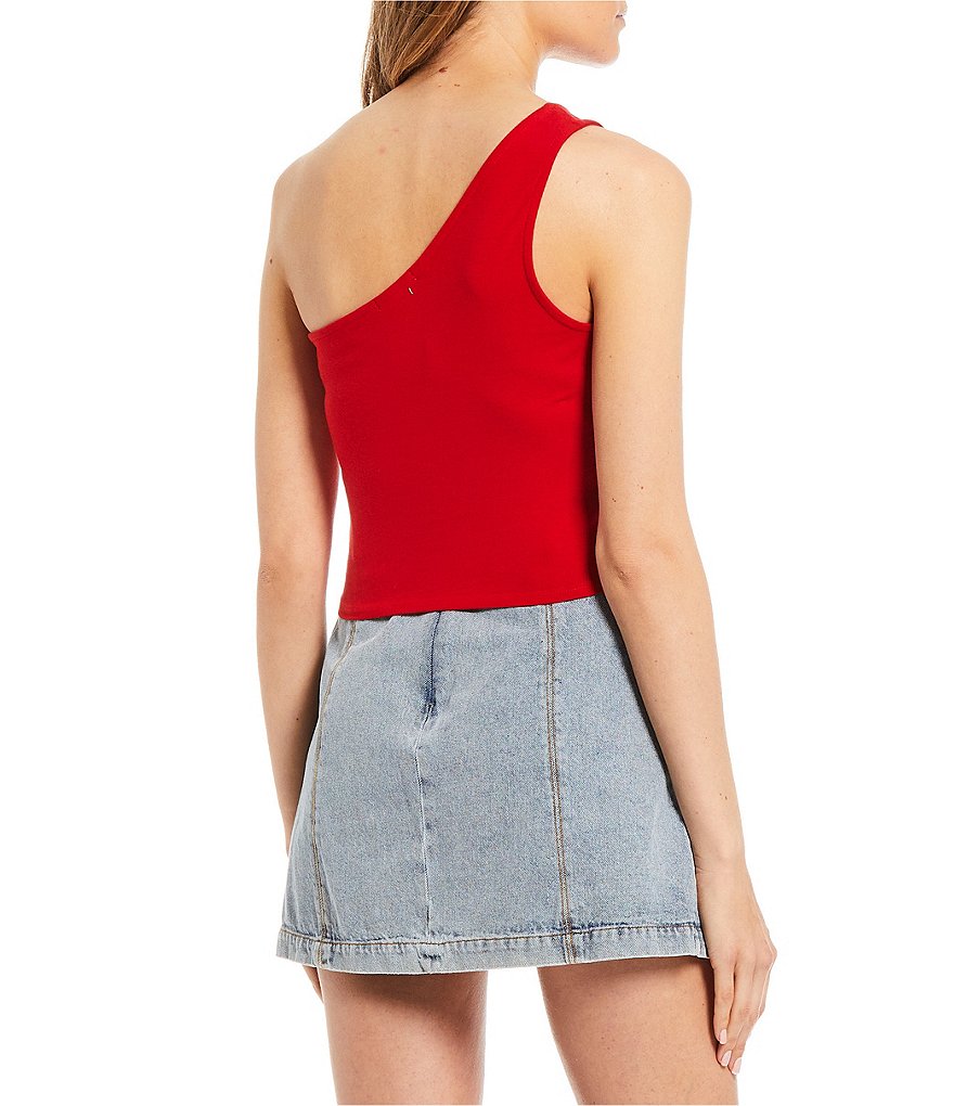 GB One Shoulder Fitted Crop Top