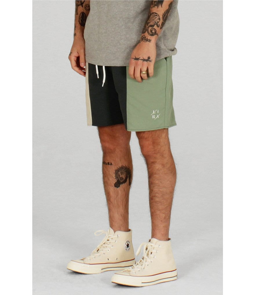 Lira Clothing 18#double; Outseam Mindel Paneled Nylon Elastic Waist Shorts