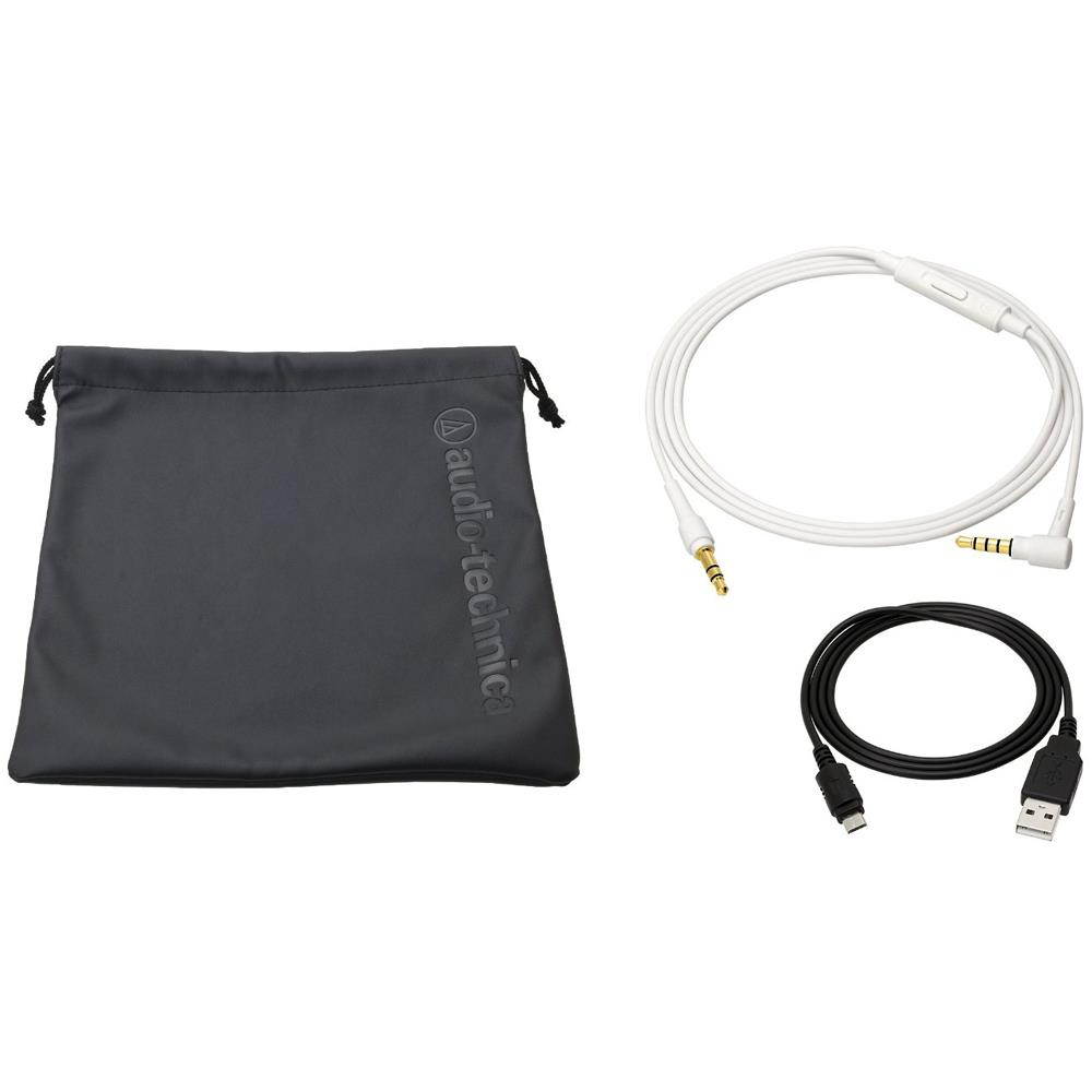 Audio Technica Hi-Res Wireless On-Ear Headphones with Mic & Controls, White (ATH-SR5BTWH)