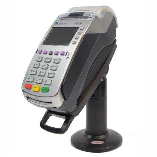 Tall 7" Stand for Verifone VX520 40mm with Latch & Lock &reg; Securely and invisibly holds the device in place. Tilts 140&deg; and swivels 330&deg;
