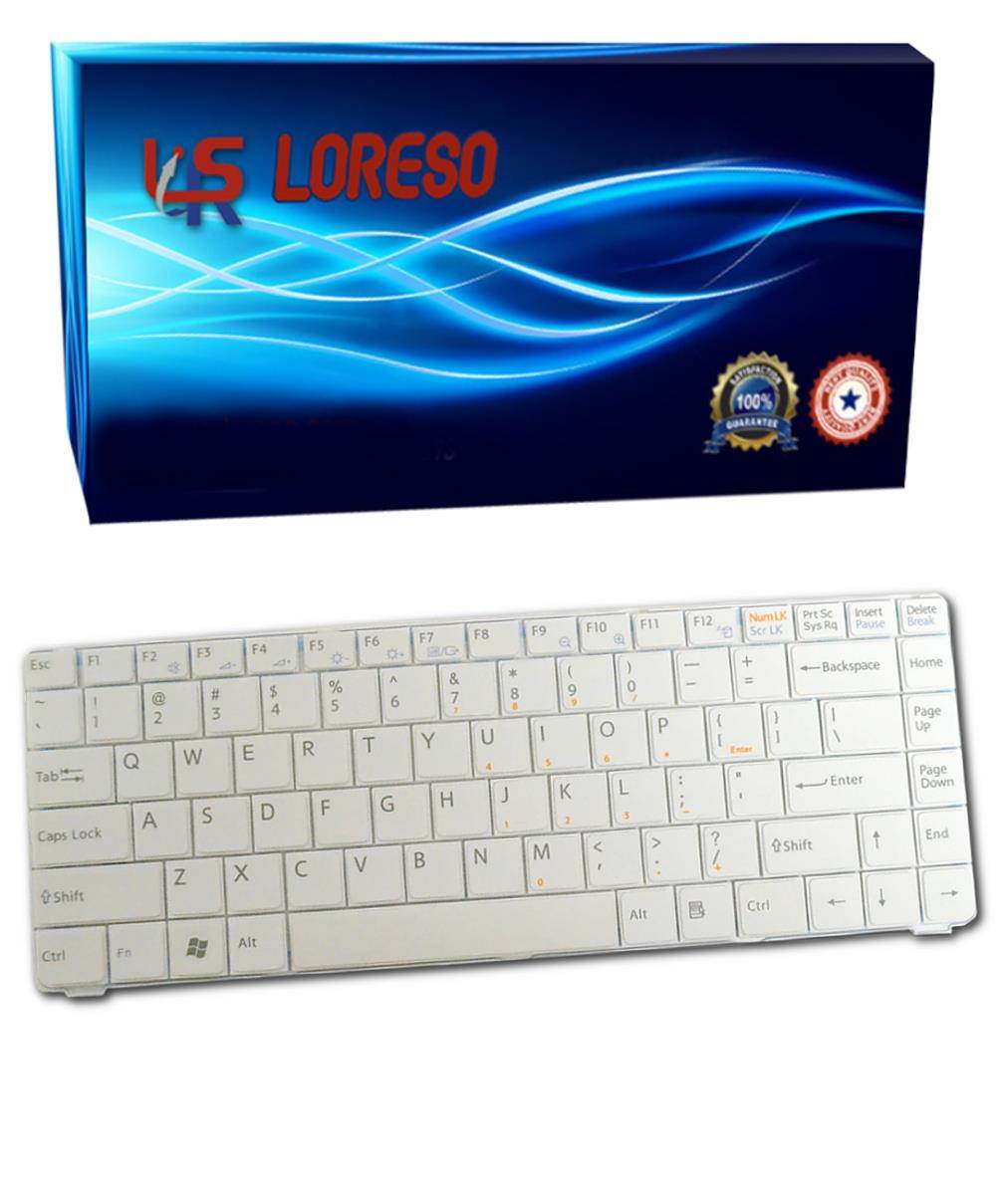 Loreso Compatible Laptop Keyboard Replacement For Sony VAIO VGN-NR VGN-NS 148044381 V072078BS2 53010BM08-203-G NSK-S6101 9J.N0A82.101 81-31205001-04 81-31205001-03 V072078BS1 V072078AS1 - White