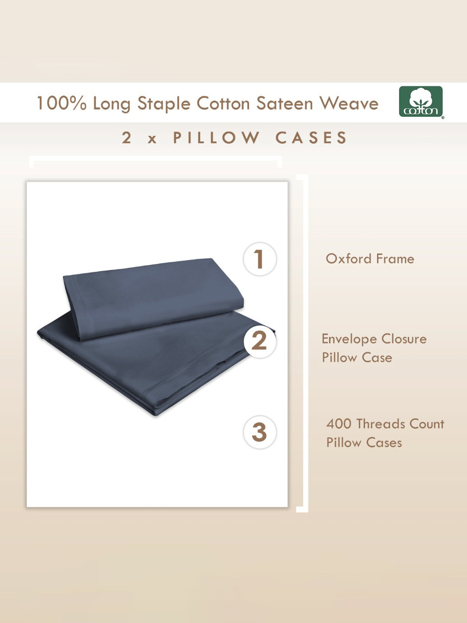 Stoa Paris White & Aqua Cotton 200 TC Pillow Cover - Set of 1