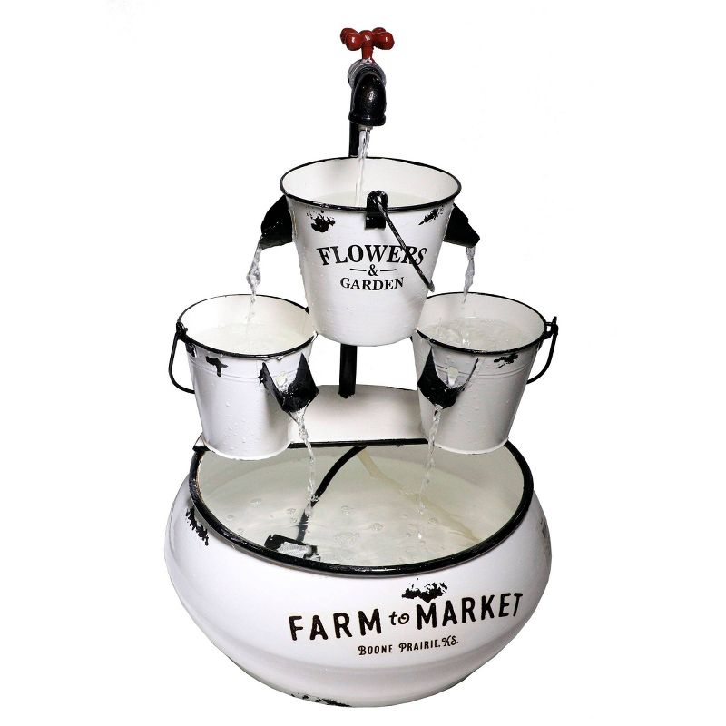 Chatsworth Two Tier Solar On Demand Fountain with Weathered Stone - Smart Solar