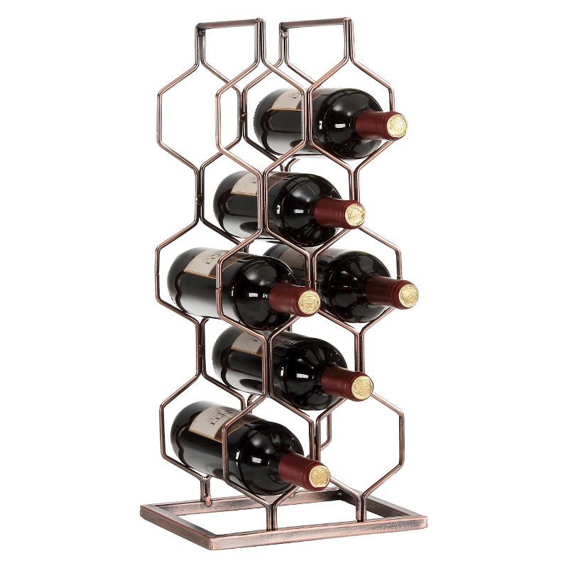 Danya B 8 Bottle Electroplated Wine Rack Copper
