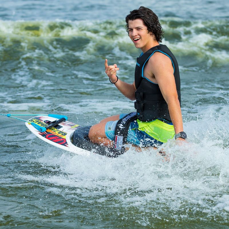 Hydroslide Razorback Adult Water Sports Towable Boating One Size Fits All Kneeboard with Handle & Hydro Hook Tow Point, Gray