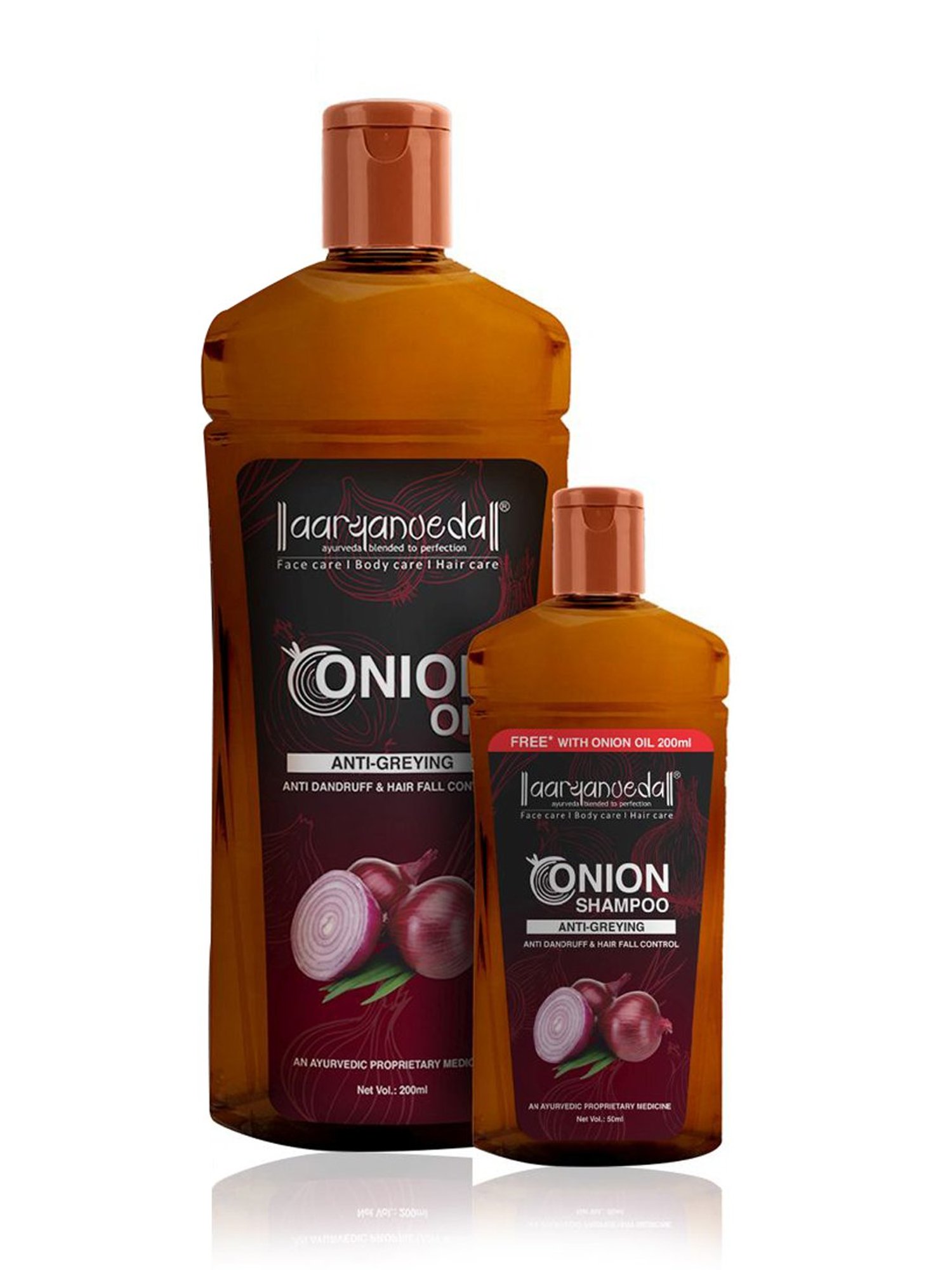 Aryanveda Onion Oil - 50 ml, Shampoo Free with Oil - 200 ml