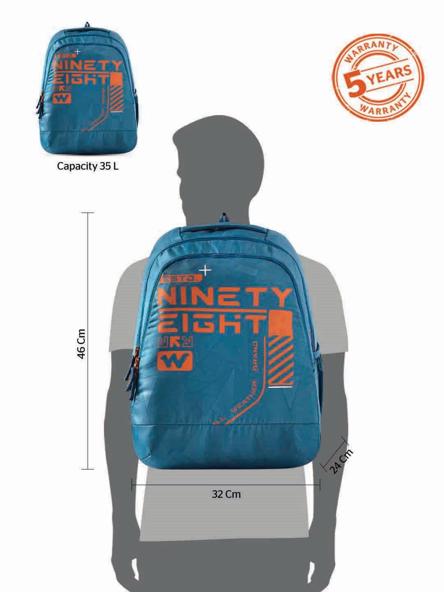 Wildcraft Blaze 35 Blue Laptop Backpack