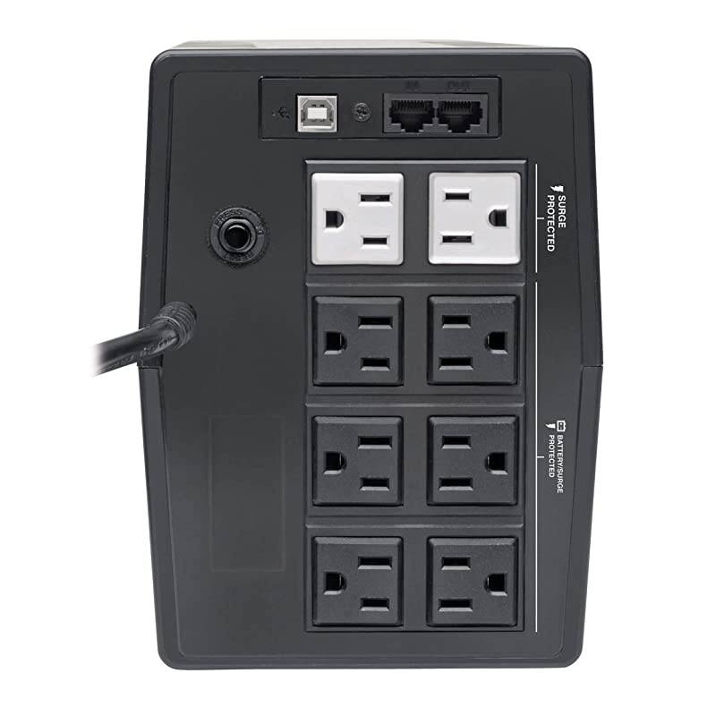 800VA UPS Battery Backup Surge Protector, Line Interactive UPS, Avr, 475W, 8 NEMA 5-15R Outlets, NEMA 5-15P Plug, 120V UPS, USB, Tower (OMNIVS800LCD)