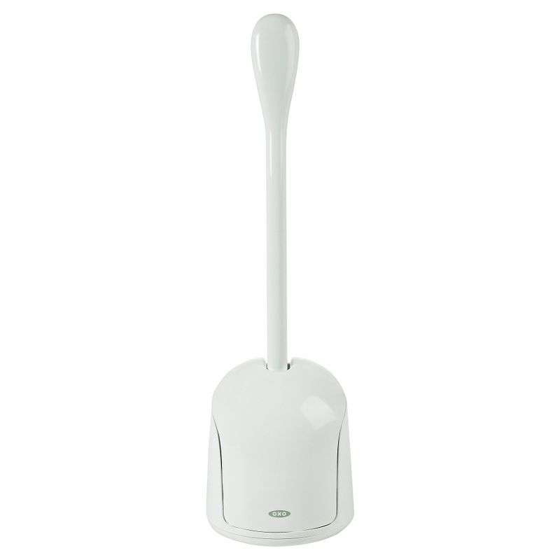 Deluxe Aluminum Handle Toilet Brush with Fully Removable Liner White - Bath Bliss