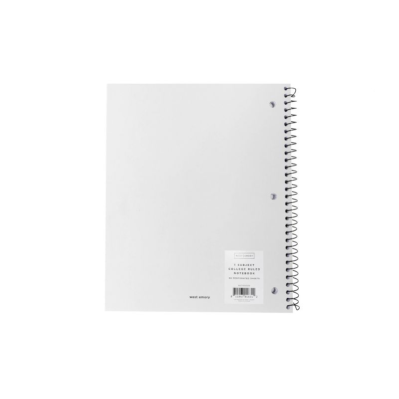 Spiral Notebook 1 Subject College Ruled Gray Notes - West Emory