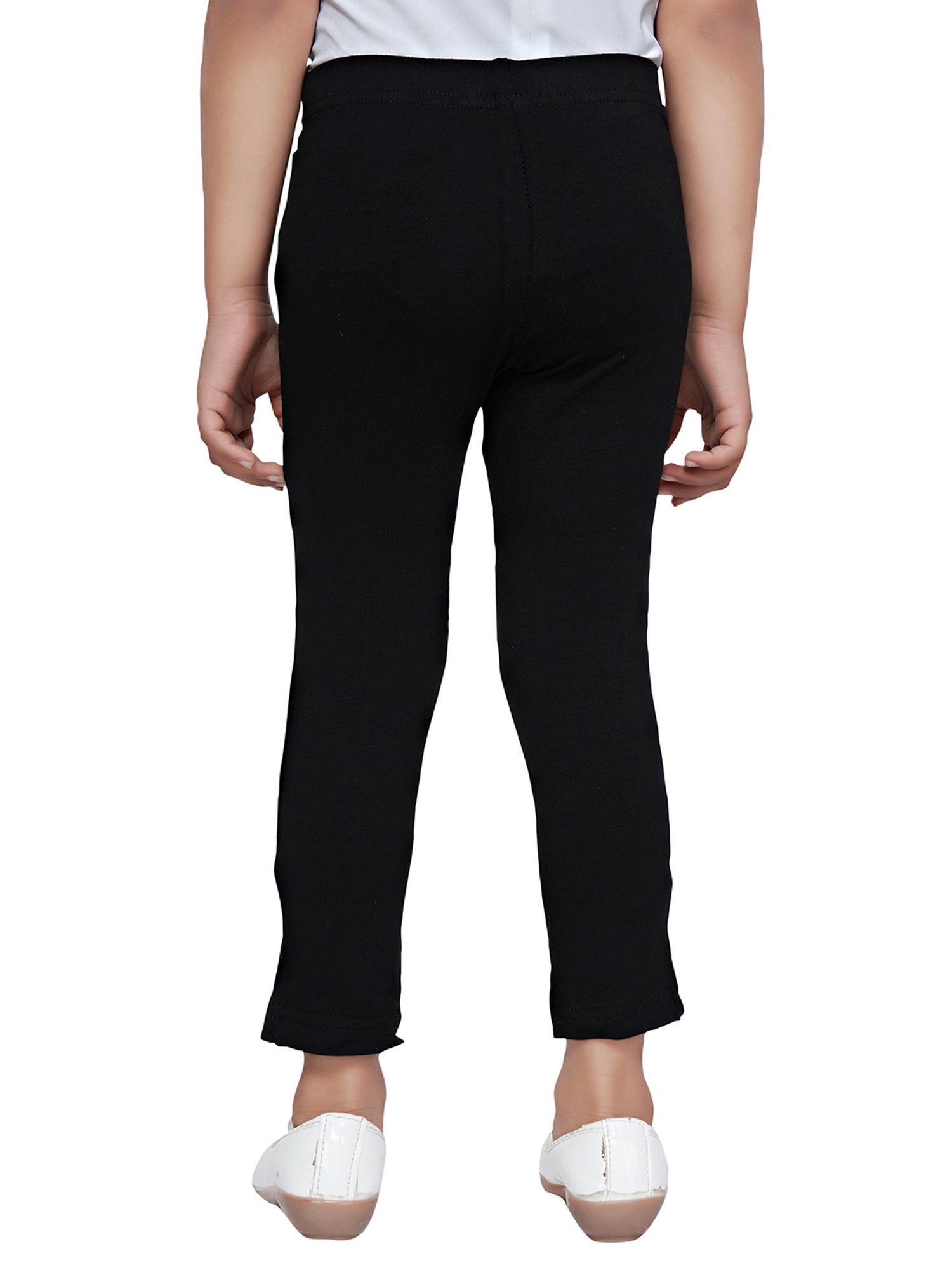 Tiny Girl Black Solid Leggings