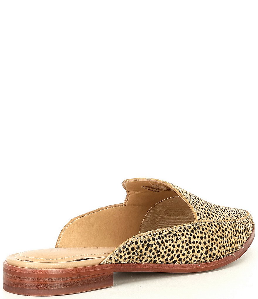 Gibson & Latimer Haydene Cheetah Print Calf Hair Structured Mules